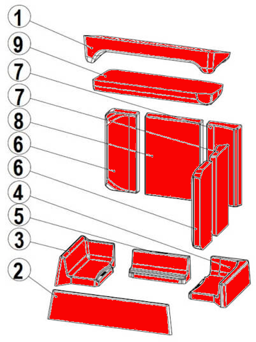 Austroflamm Dexter L 2.0 revêtement de chambre de combustion