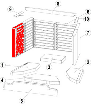 Austroflamm 75x57 K Seitenstein links vorne Brennraumstein