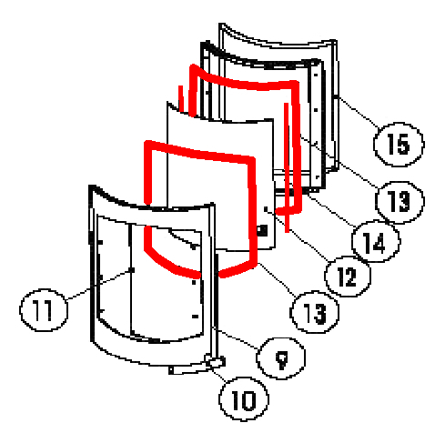 Austroflamm Flok joint d’étanchéité vitre kit