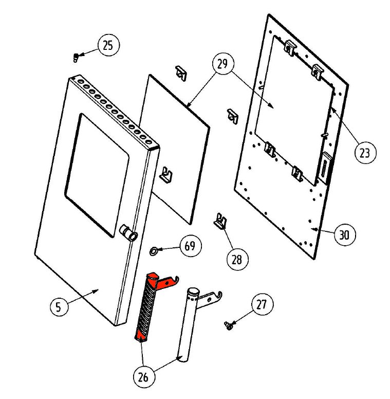 Wamsler W1-40 poignée de porte