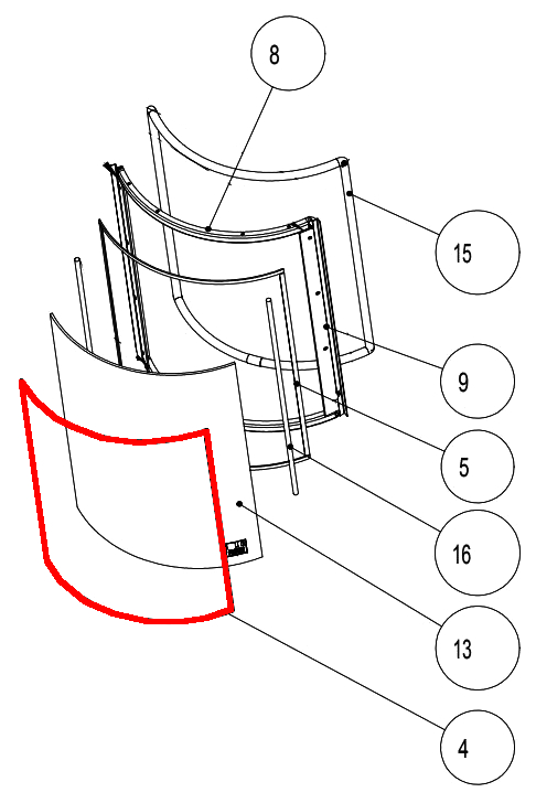 Austroflamm Pi joint d’étanchéité vitre milieu