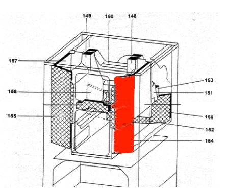 Wamsler K150 brique isolante droit avant