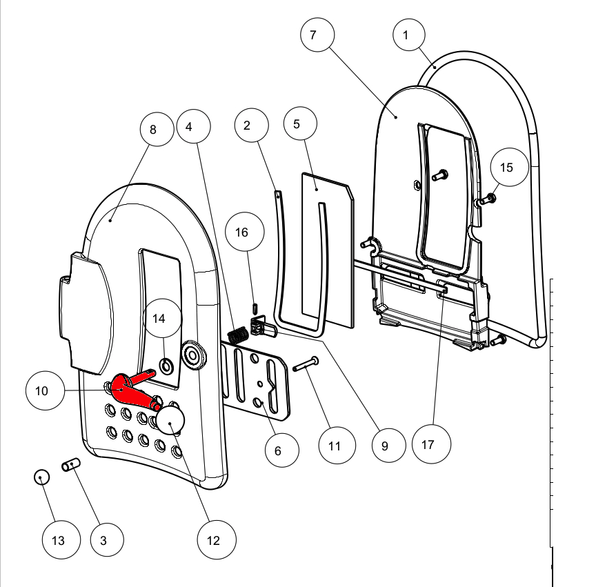 Austroflamm G1 support poignée de porte