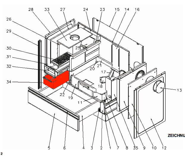 Wamsler K176A-90 cendrier B