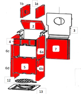 Wamsler Calor S/A revêtement de chambre de combustion B