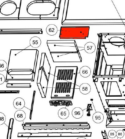 Wamsler W1-75 fixation pierre de plaque arrière B