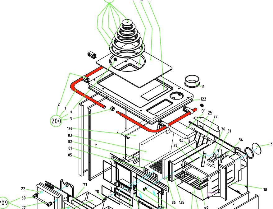 Wamsler K185F/A barreau de fourneau kit