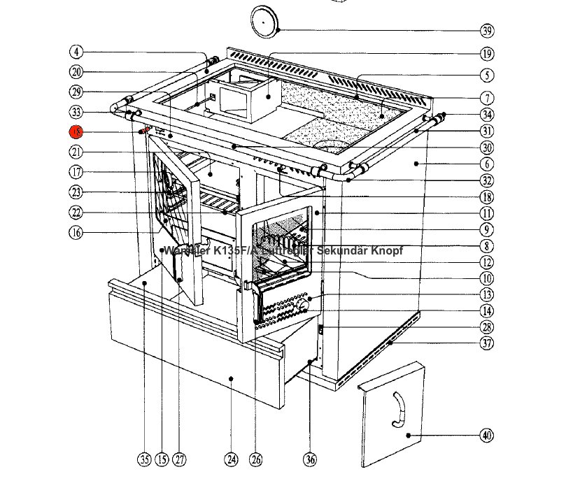 Wamsler K135F/A bouton régulateur d'air secondaire