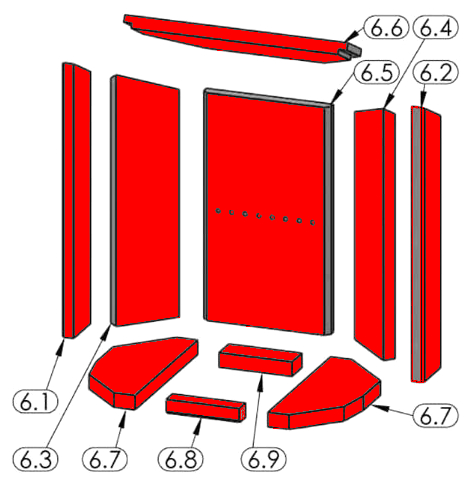 Justus P50-8 revêtement de chambre de combustion B