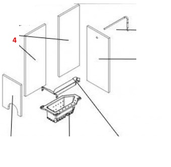 Haas+Sohn Lucca II RLU 442.08 Rückwandstein rechts Feuerraumstein