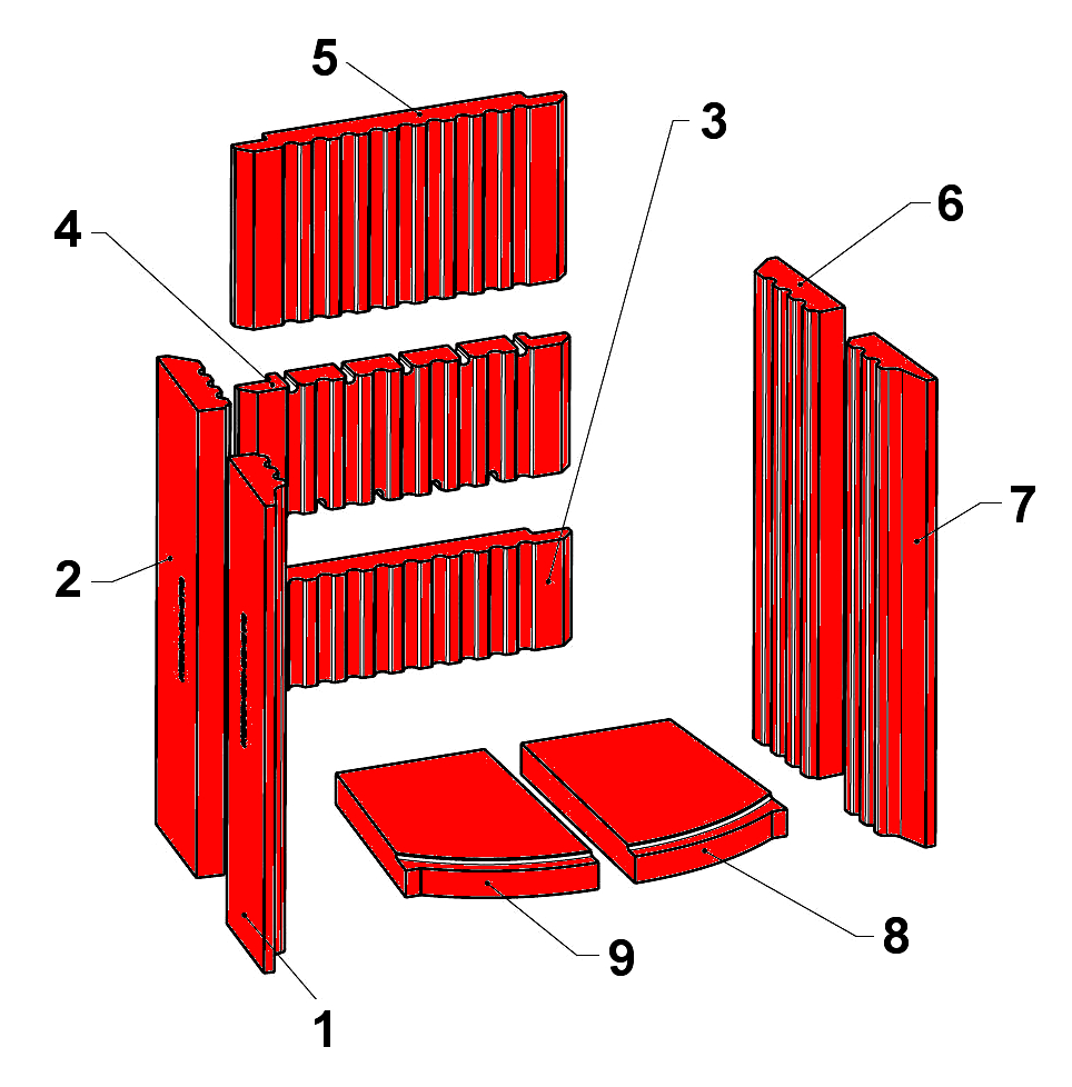 Leda Karat 572 N revêtement de chambre de combustion B