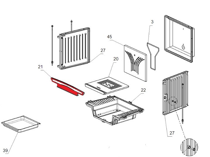 La Nordica Focolare 70 Piano grille verticale C