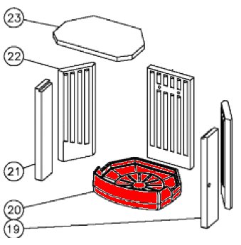 Oranier Cavex sole foyère grille de décendrage