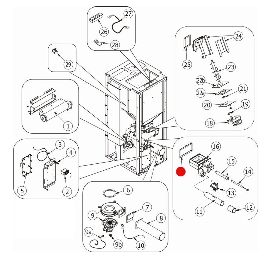 MCZ EGO-Air 1.0 joint d’étanchéité boîte de pot de brûleur