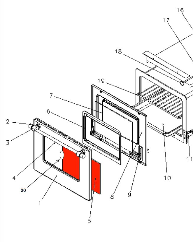 Wamsler K176A-70 vitre extérieur four