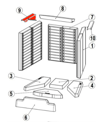 Austroflamm 65x57 K fixation gauche déflecteur