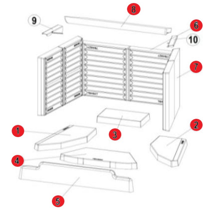Austroflamm 75x57 K revêtement de chambre de combustion