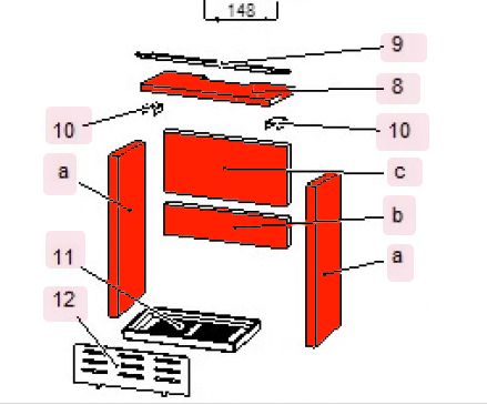 Haas-Sohn Pinus II 218.17 revêtement de chambre de combustion