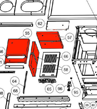 Wamsler W1-75 revêtement de chambre de combustion