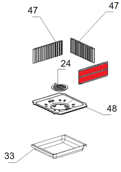 La Nordica TermoRosella Plus Forno Seitenplatte rechts B Gussplatte