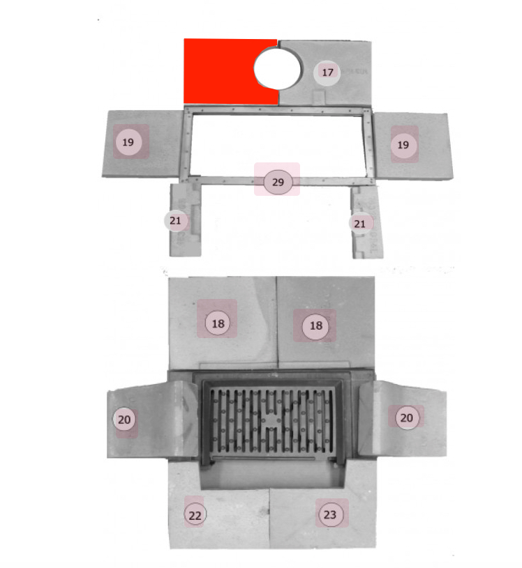 Haas-Sohn Carina 191.12 revêtement chambre de combustion arrière gauche